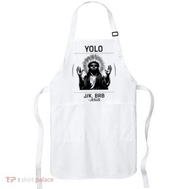 Funny Christian Easter Jesus Yolo Jk Brb Apron