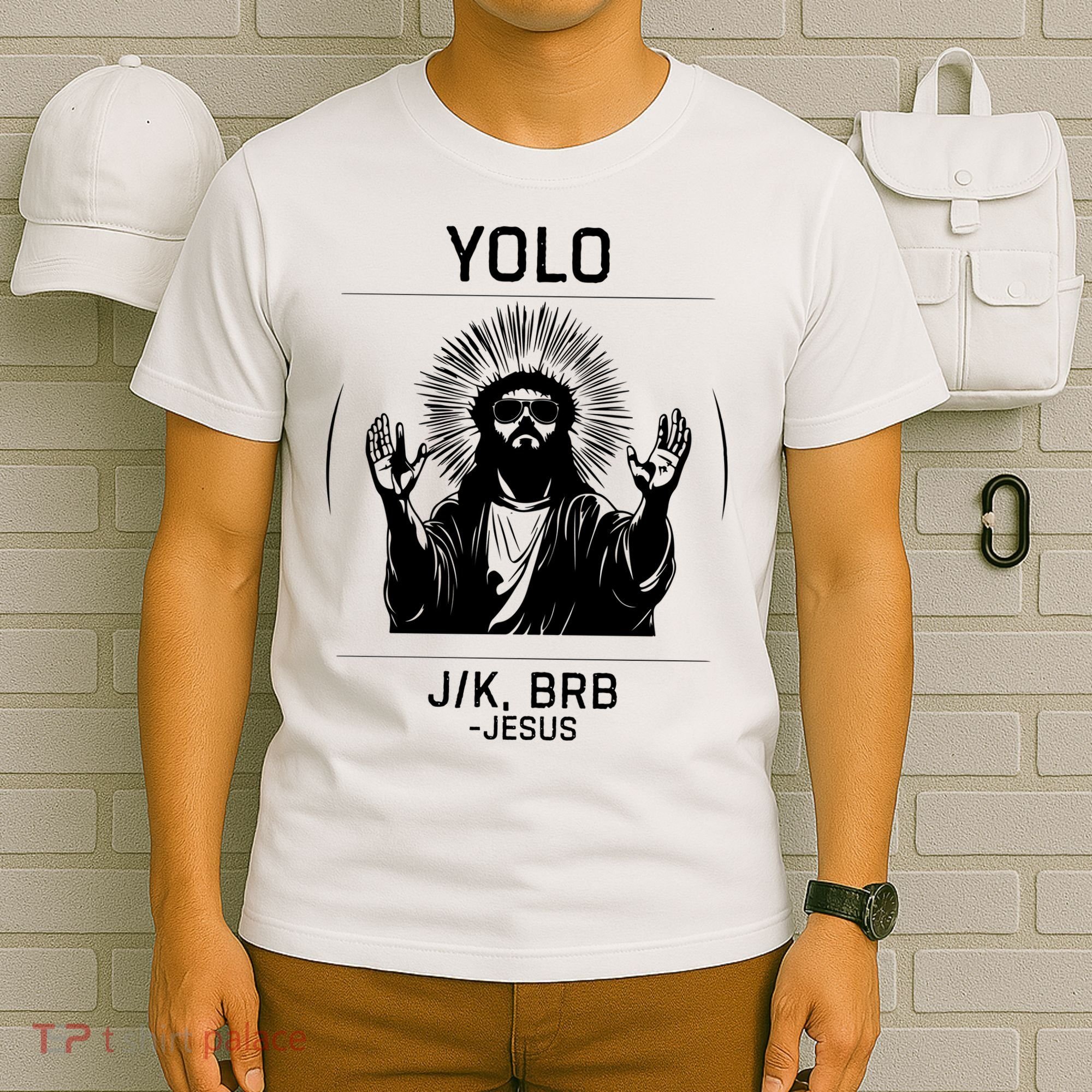 Funny Christian Easter Jesus Yolo Jk Brb T-Shirt