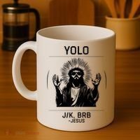 Funny Christian Easter Jesus Yolo Jk Brb Coffee Mug thumb 4