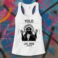 Funny Christian Easter Jesus Yolo Jk Brb Women's Tank Top thumb 3