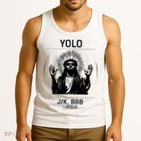 Funny Christian Easter Jesus Yolo Jk Brb Tank Top thumb 3