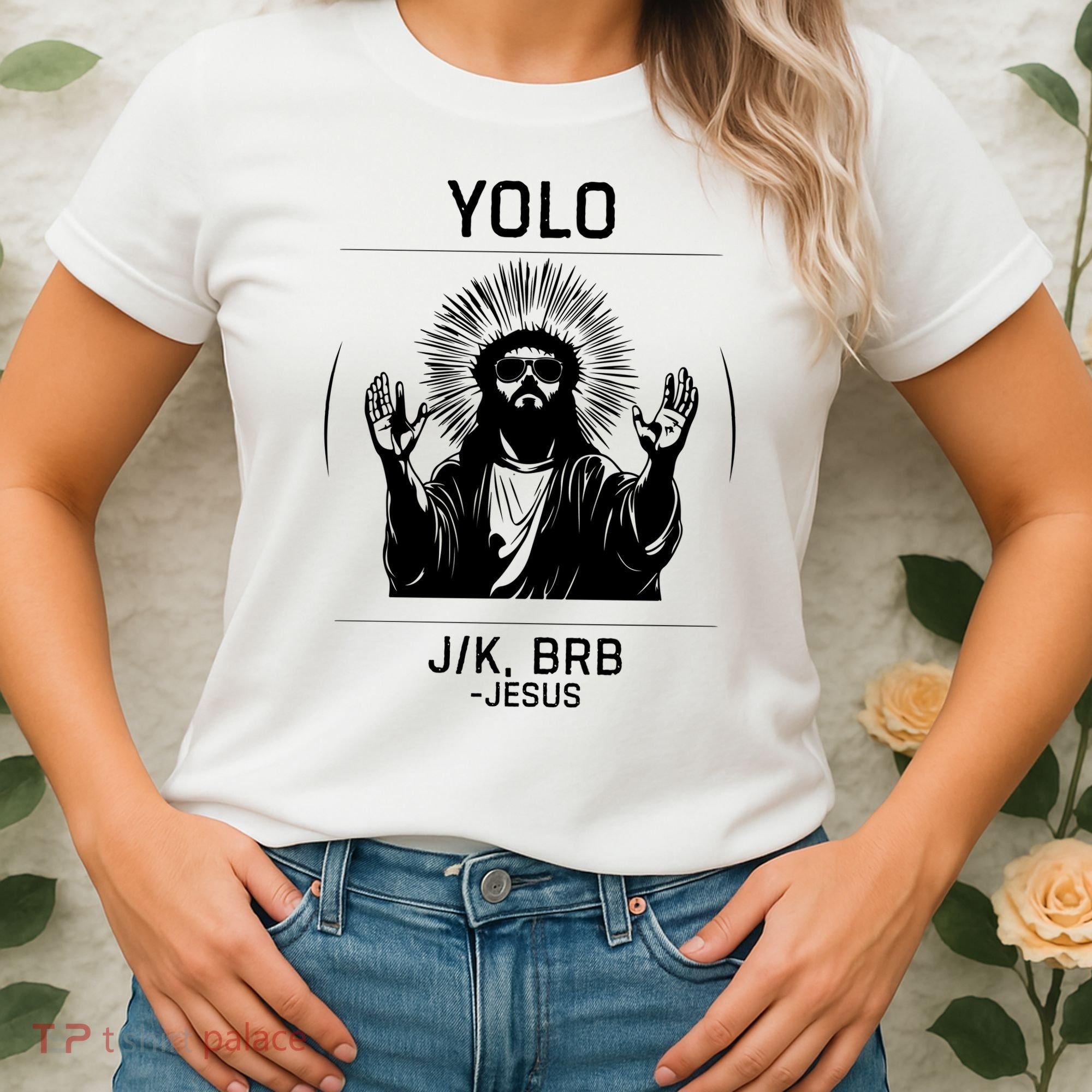 Funny Christian Easter Jesus Yolo Jk Brb Women's T-Shirt