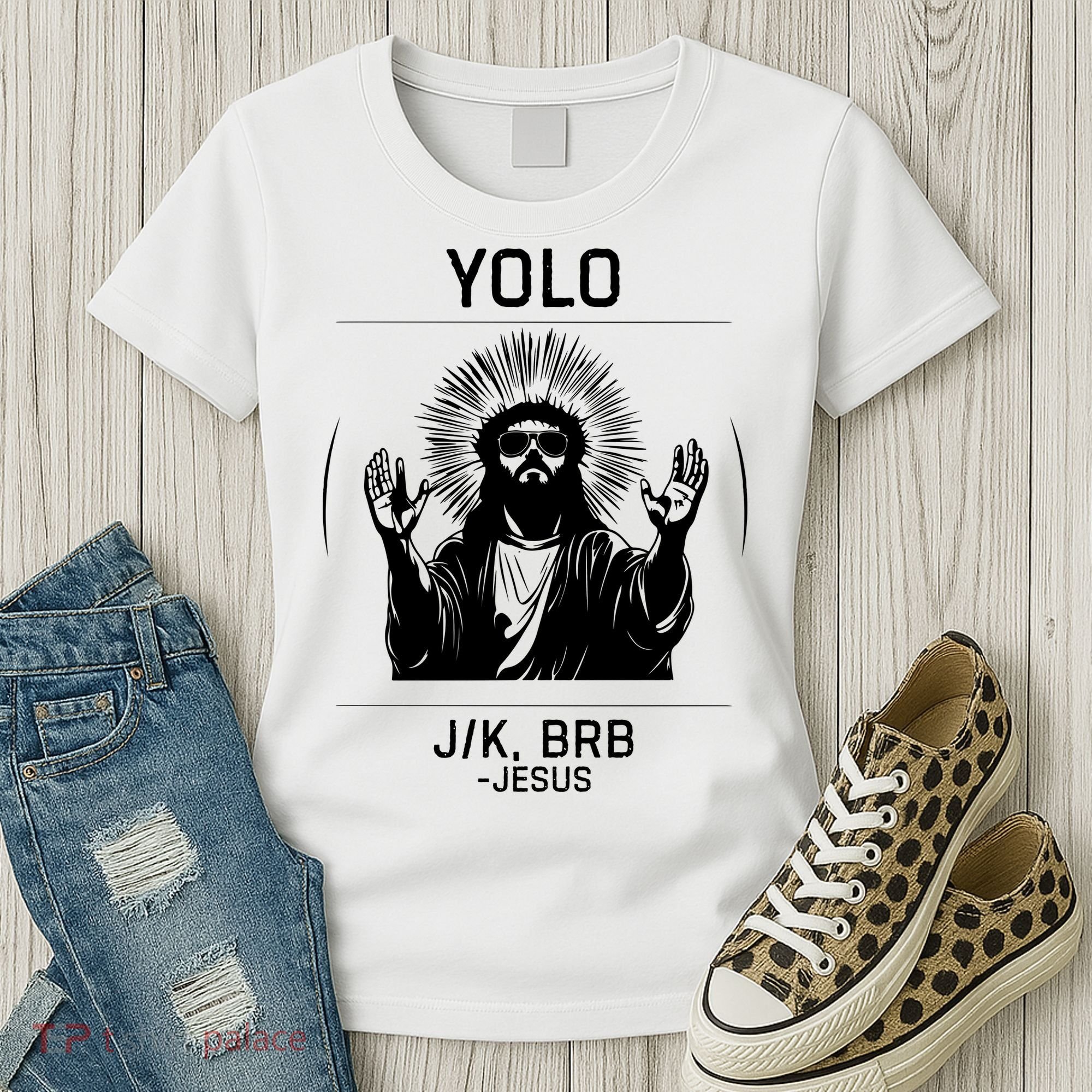 Funny Christian Easter Jesus Yolo Jk Brb Women's T-Shirt