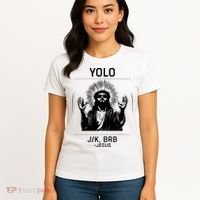 Funny Christian Easter Jesus Yolo Jk Brb Women's T-Shirt thumb 4