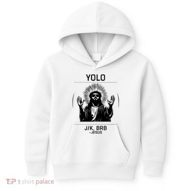 Funny Christian Easter Jesus Yolo Jk Brb Kids Hoodie