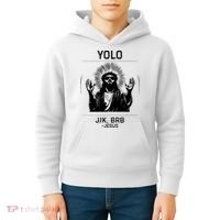 Funny Christian Easter Jesus Yolo Jk Brb Kids Hoodie thumb 4