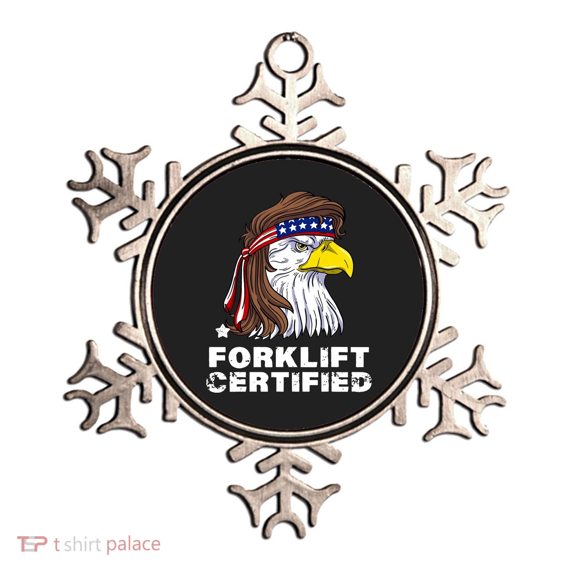 Forklift Certified Eagle Mullet USA Fork Lift Forklift Ornament
