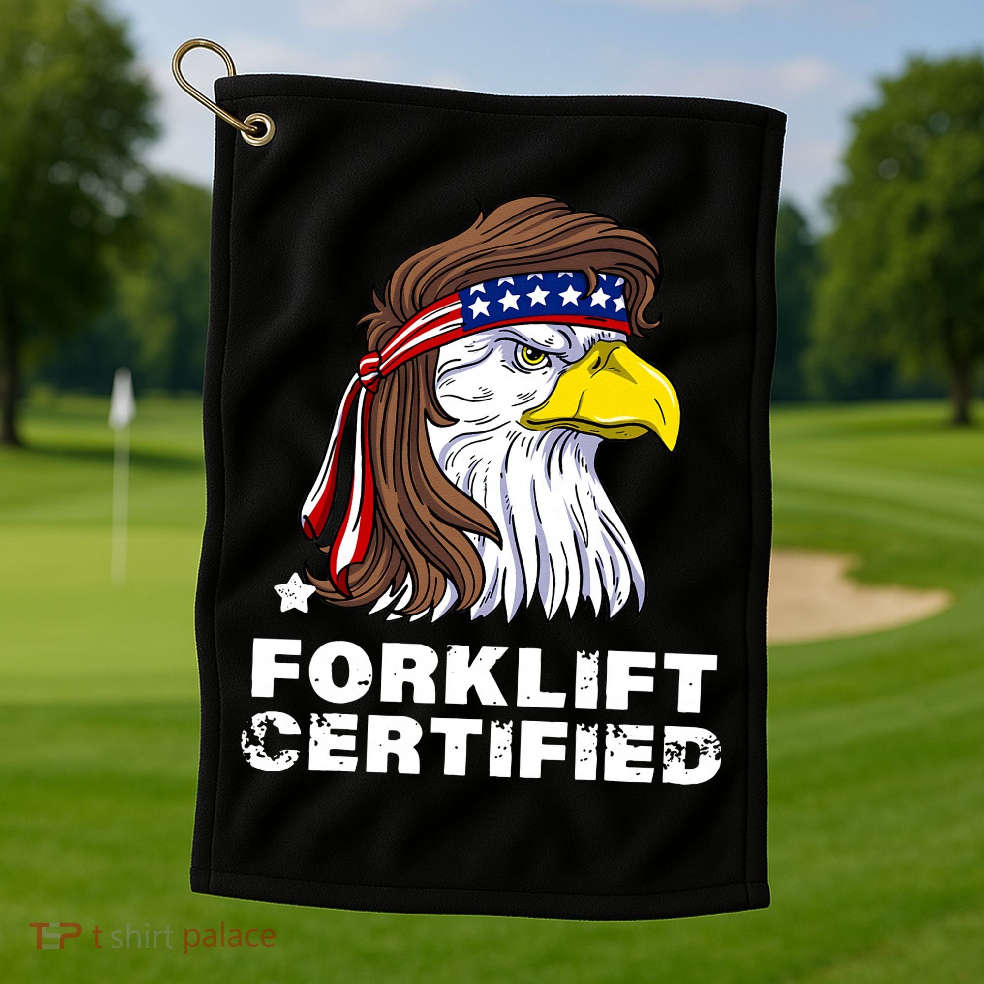 Forklift Certified Eagle Mullet USA Fork Lift Forklift Golf Towel