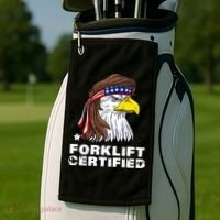 Forklift Certified Eagle Mullet USA Fork Lift Forklift Golf Towel thumb 2