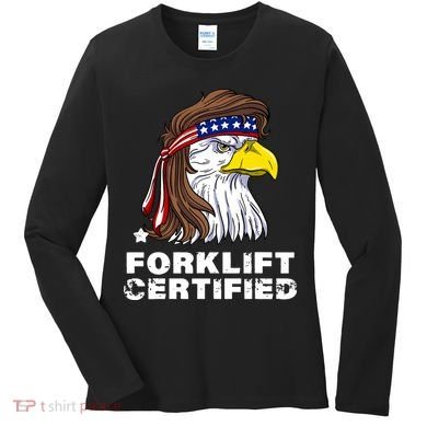Forklift Certified Eagle Mullet USA Fork Lift Forklift Women's Long Sleeve Shirt