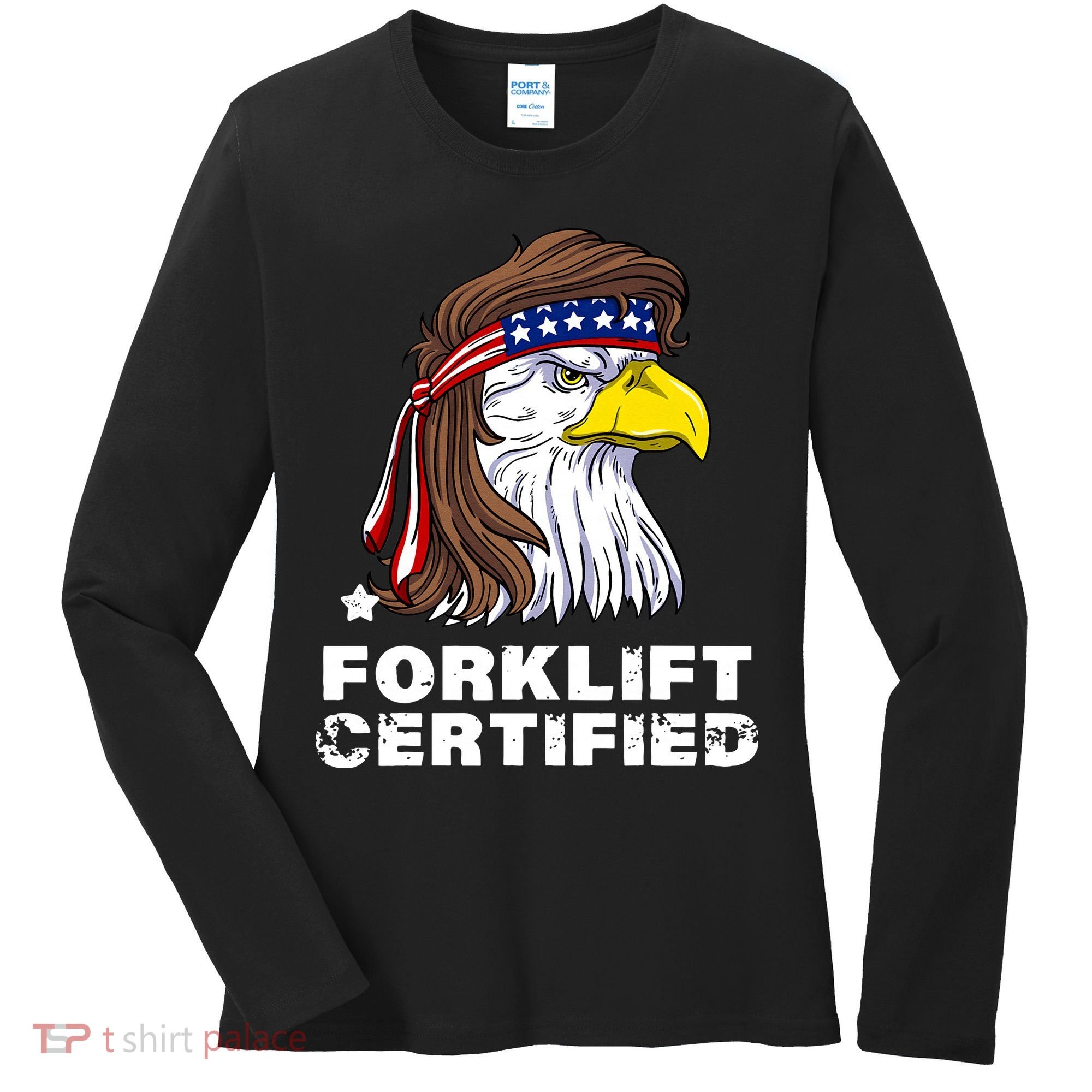Forklift Certified Eagle Mullet USA Fork Lift Forklift Women's Long Sleeve Shirt