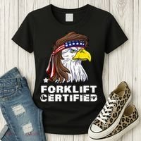 Forklift Certified Eagle Mullet USA Fork Lift Forklift Women's T-Shirt thumb 3