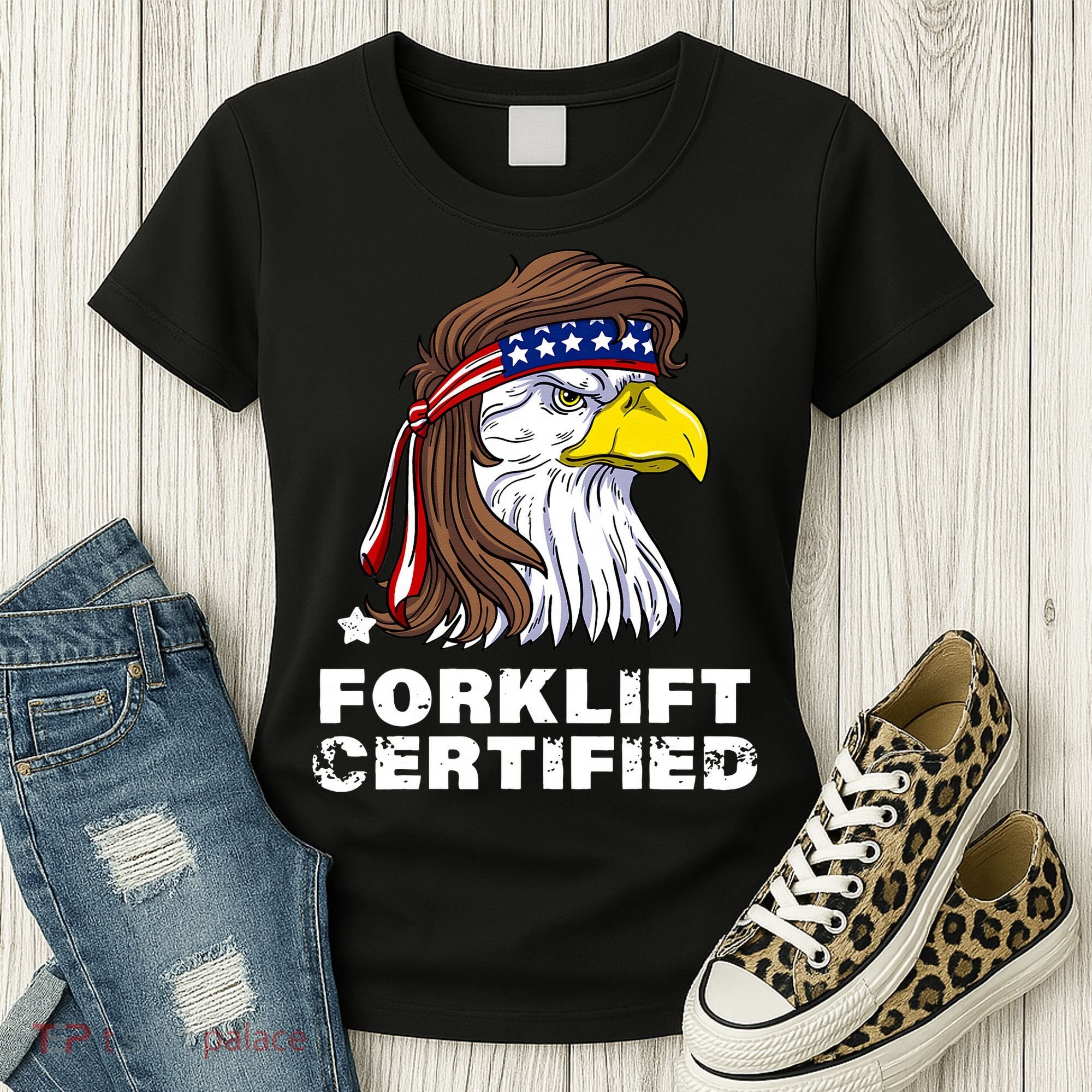 Forklift Certified Eagle Mullet USA Fork Lift Forklift Women's T-Shirt