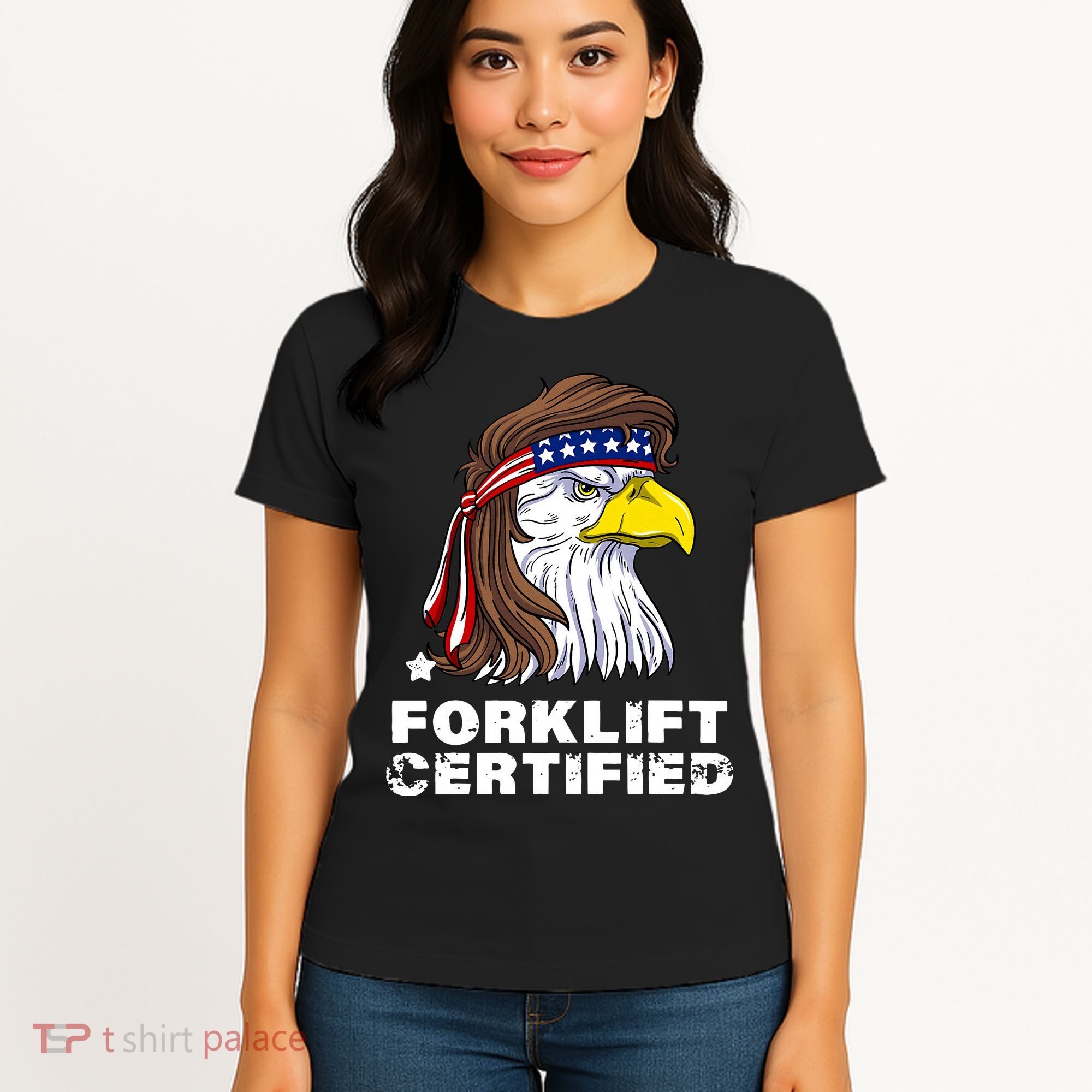 Forklift Certified Eagle Mullet USA Fork Lift Forklift Women's T-Shirt