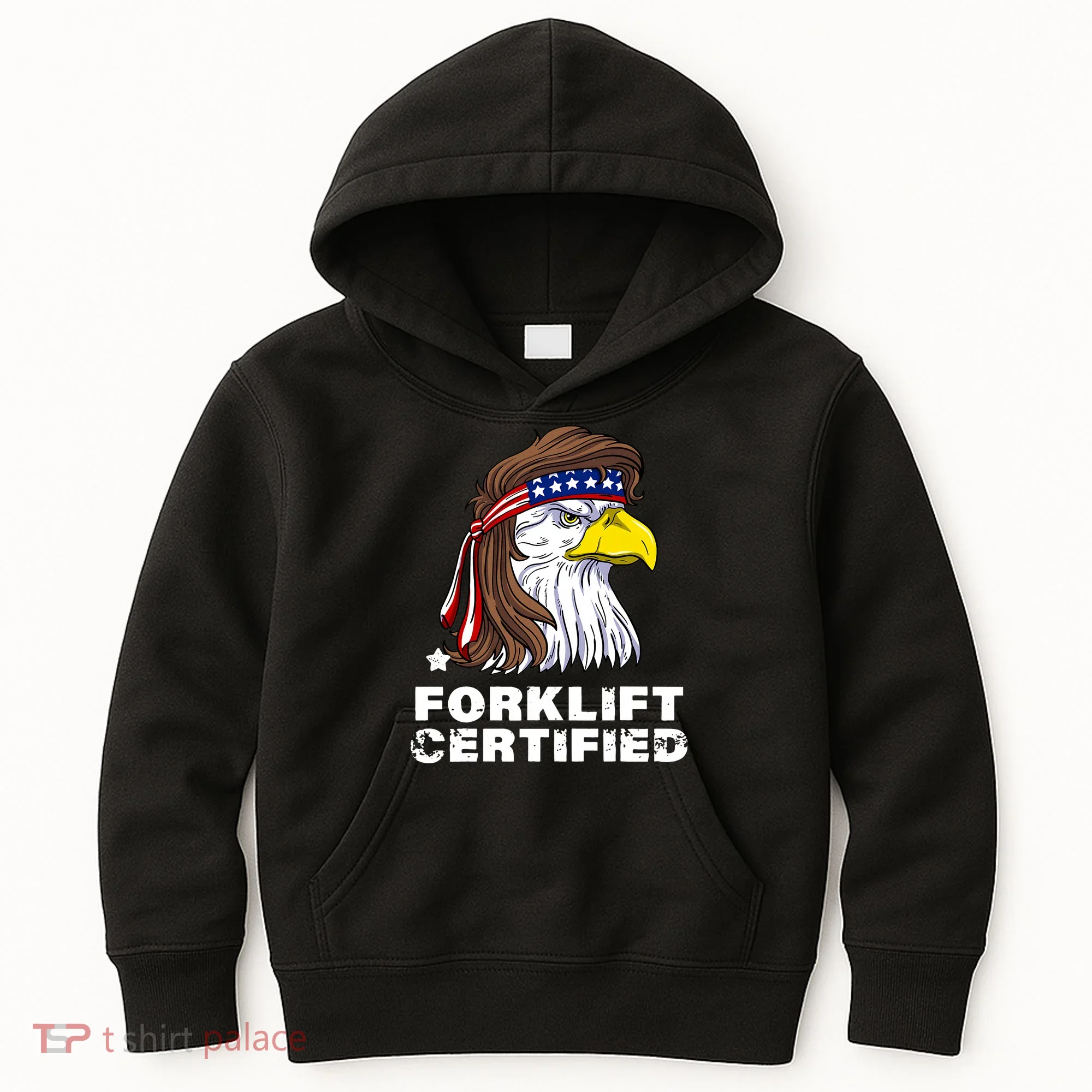 Forklift Certified Eagle Mullet USA Fork Lift Forklift Kids Hoodie