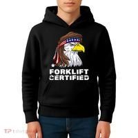 Forklift Certified Eagle Mullet USA Fork Lift Forklift Kids Hoodie thumb 4