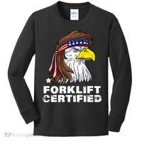 Forklift Certified Eagle Mullet USA Fork Lift Forklift Kids Long Sleeve Shirt thumb 0
