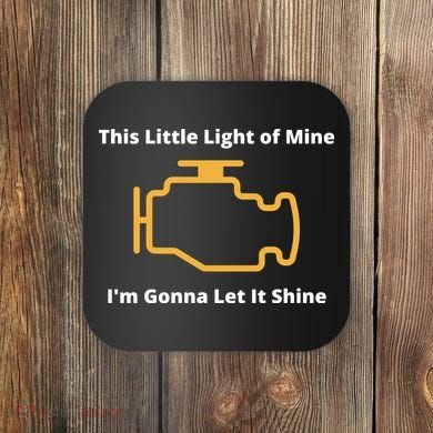 Funny Check Engine Light Car Coaster