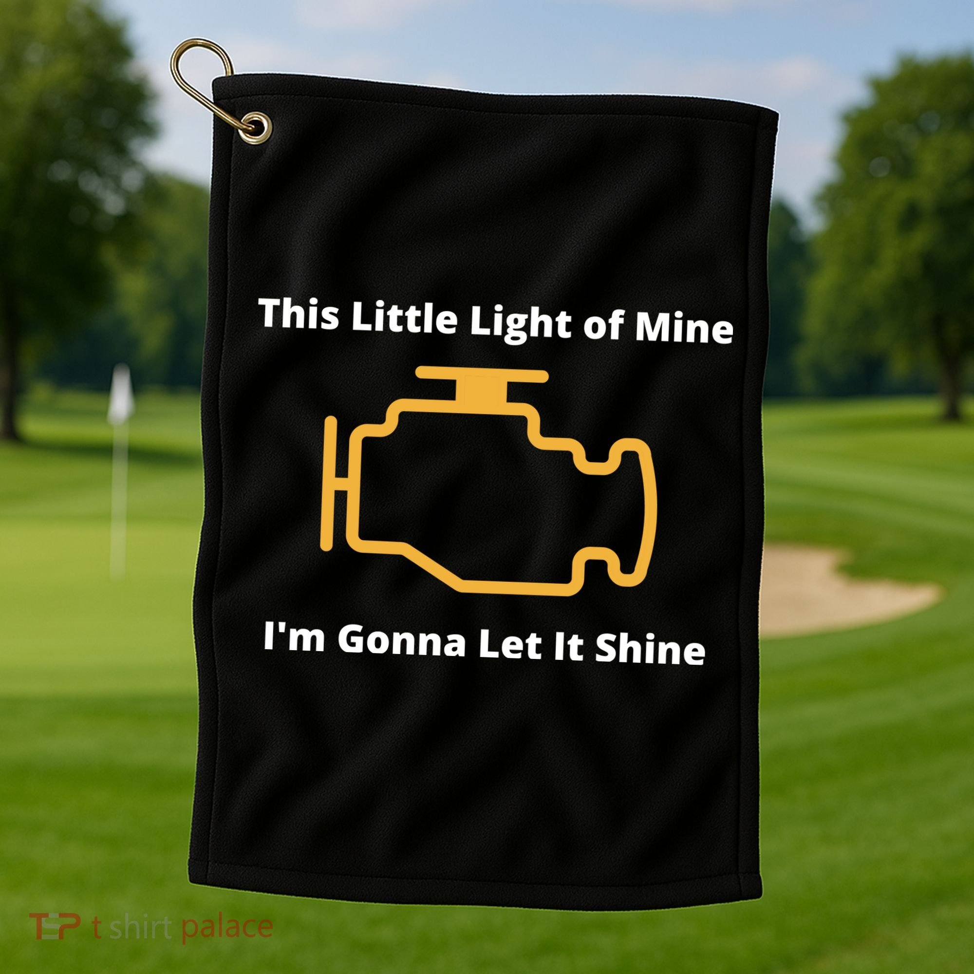 Funny Check Engine Light Car Golf Towel