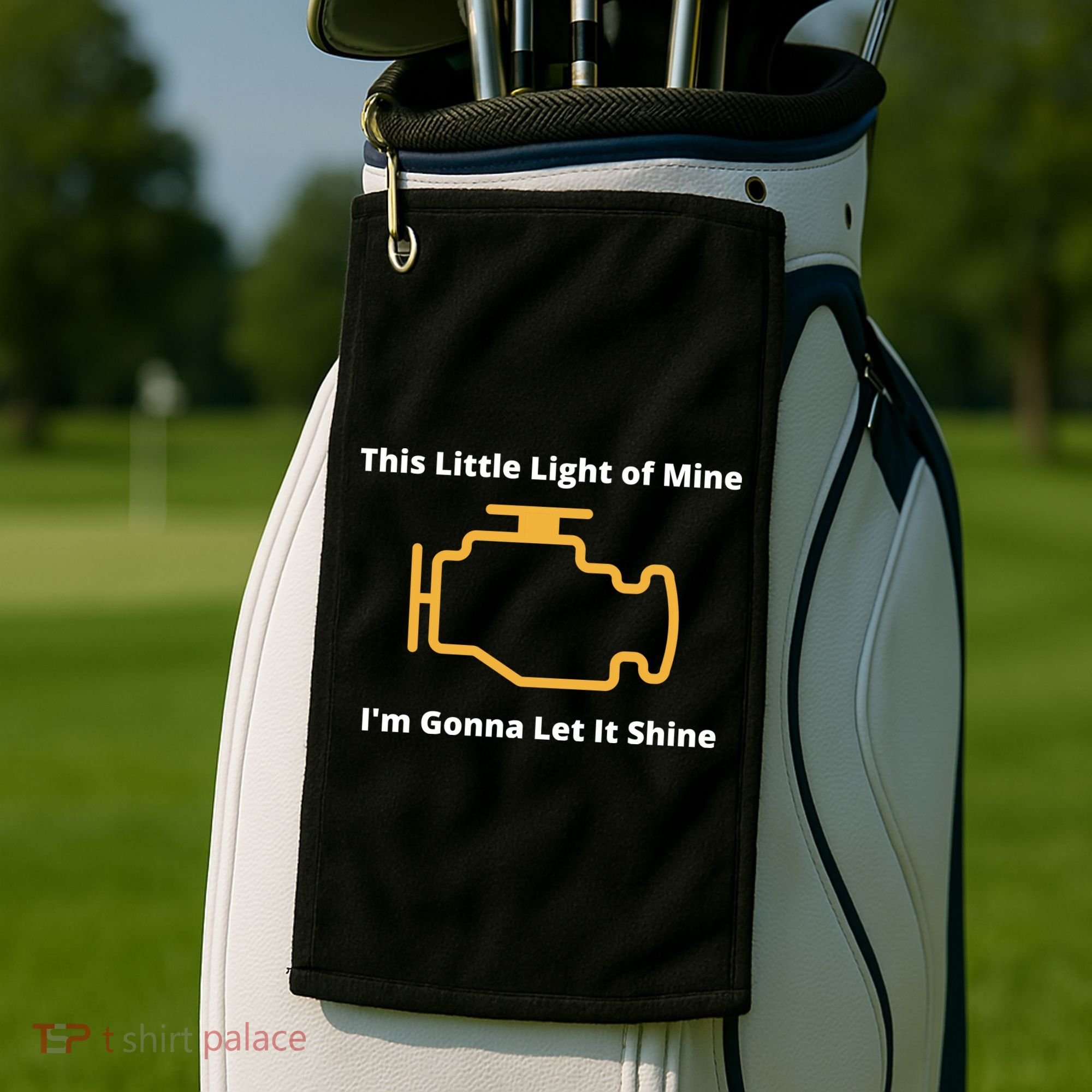 Funny Check Engine Light Car Golf Towel