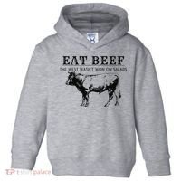 Funny Cow Eat Beef the West Wasn't Won on Salads Farm Cattle Toddler Hoodie thumb 0