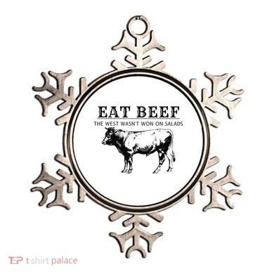 Funny Cow Eat Beef the West Wasn't Won on Salads Farm Cattle Ornament