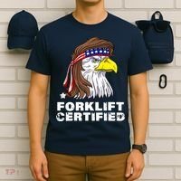 Forklift Certified Eagle Mullet Usa Fork Lift Forklift T-Shirt thumb 6