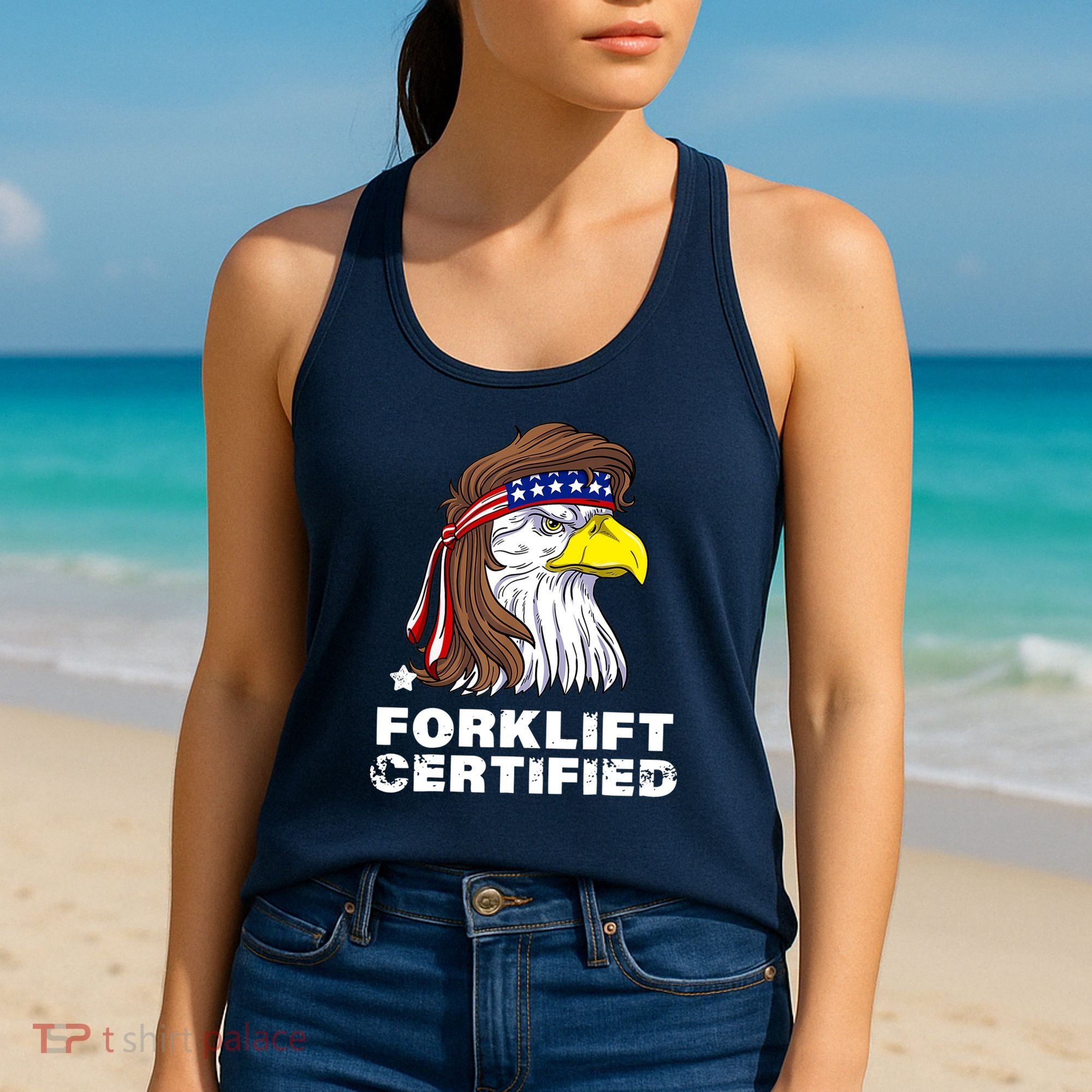 Forklift Certified Eagle Mullet Usa Fork Lift Forklift Women's Tank Top