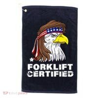 Forklift Certified Eagle Mullet Usa Fork Lift Forklift Golf Towel thumb 0