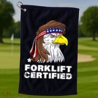 Forklift Certified Eagle Mullet Usa Fork Lift Forklift Golf Towel thumb 1