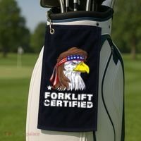 Forklift Certified Eagle Mullet Usa Fork Lift Forklift Golf Towel thumb 2