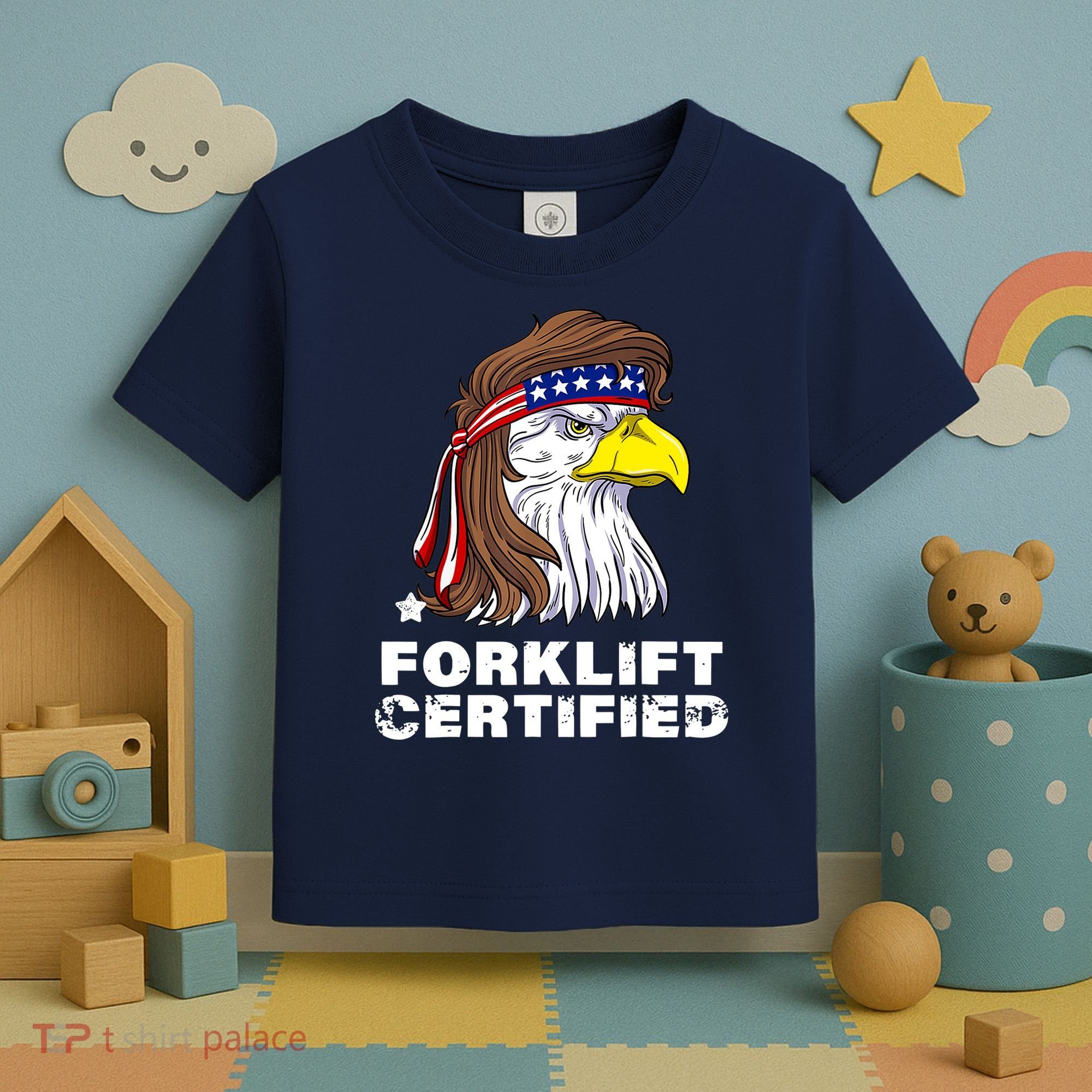 Forklift Certified Eagle Mullet Usa Fork Lift Forklift Toddler T-Shirt