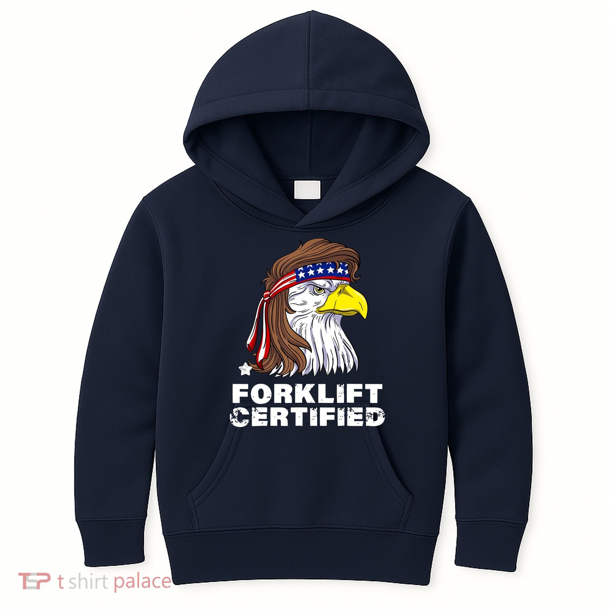 Forklift Certified Eagle Mullet Usa Fork Lift Forklift Kids Hoodie
