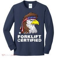 Forklift Certified Eagle Mullet Usa Fork Lift Forklift Kids Long Sleeve Shirt thumb 0