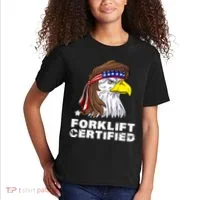 Forklift Certified Eagle Mullet Usa Fork Lift Forklift Kids T-Shirt thumb 2