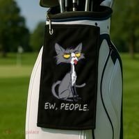 Funny Cat Ew People Meowy Cat Lovers Men Womens Gifts Golf Towel thumb 2