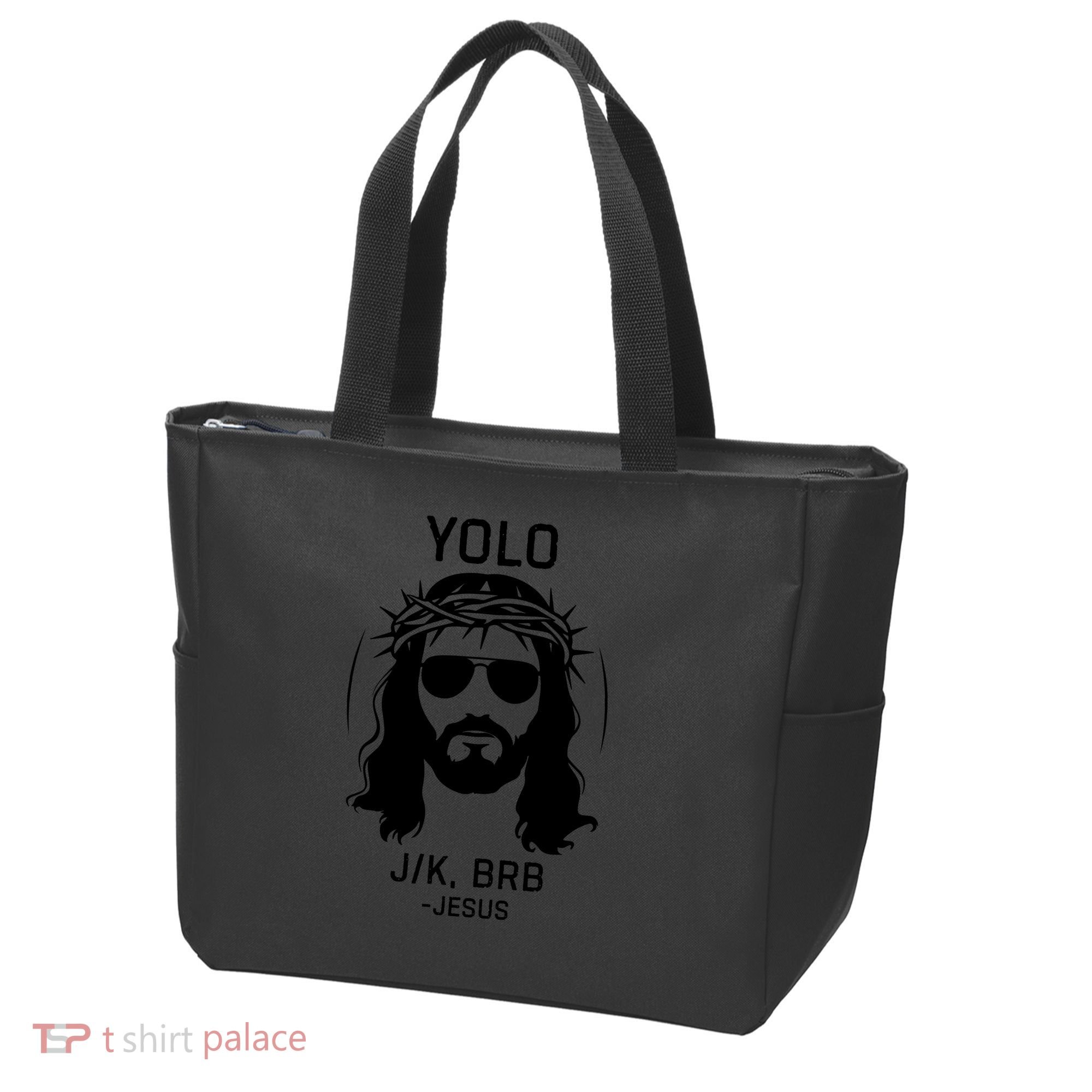 Funny Christian Easter Jesus Yolo Jk Brb Tote Bag