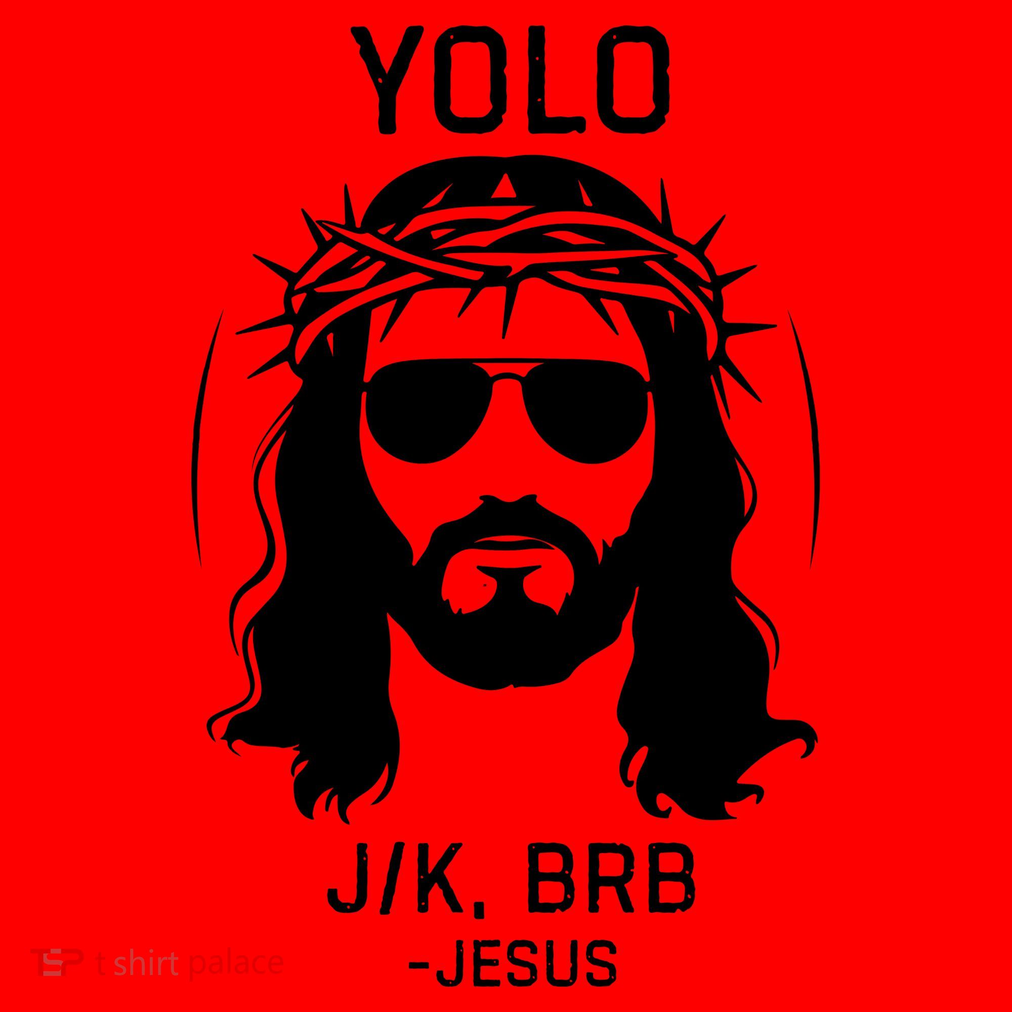 Funny Christian Easter Jesus Yolo Jk Brb Santa Hat