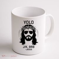 Funny Christian Easter Jesus Yolo Jk Brb Coffee Mug thumb 1
