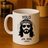 Funny Christian Easter Jesus Yolo Jk Brb Coffee Mug thumb 4