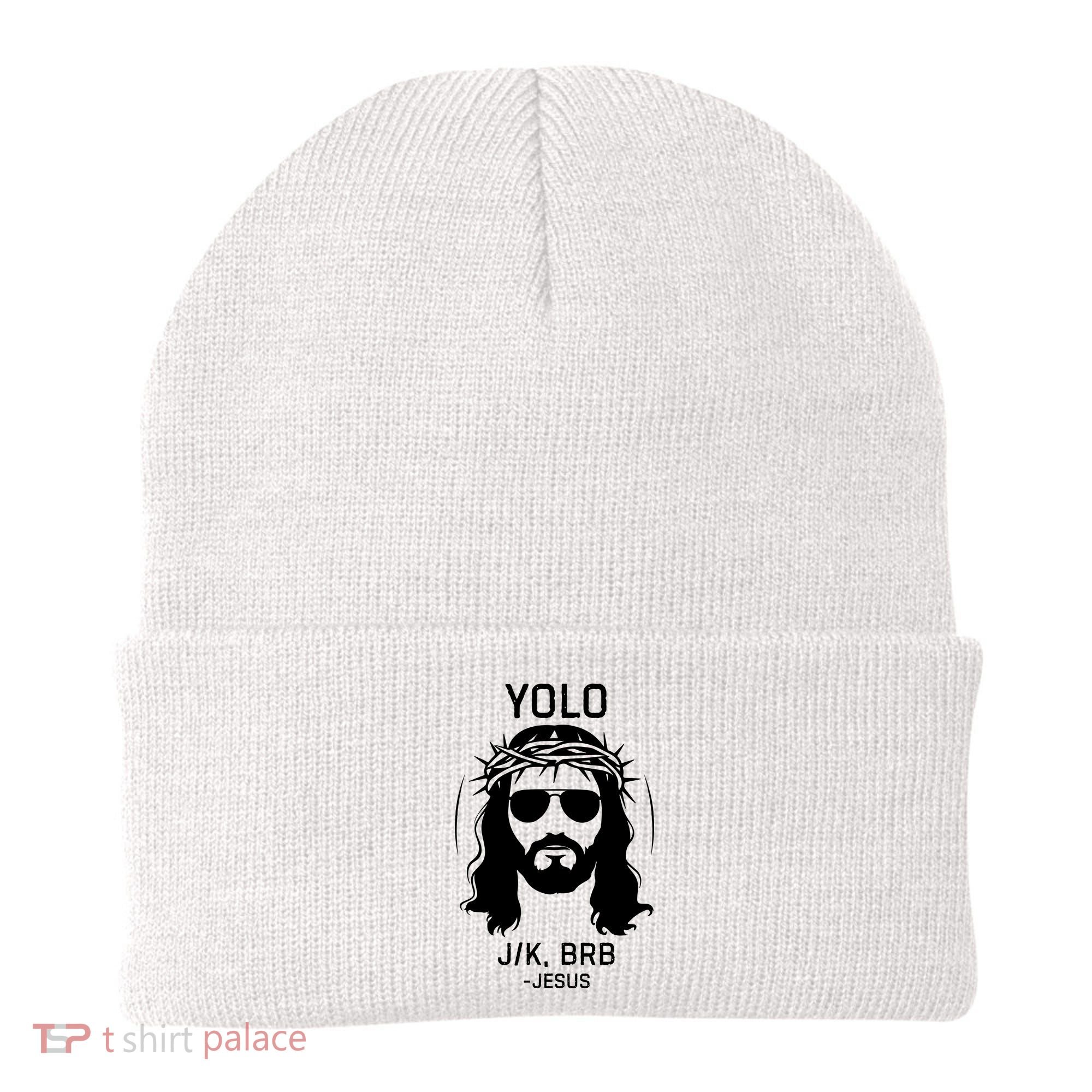 Funny Christian Easter Jesus Yolo Jk Brb Beanie