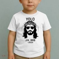 Funny Christian Easter Jesus Yolo Jk Brb Toddler T-Shirt thumb 2