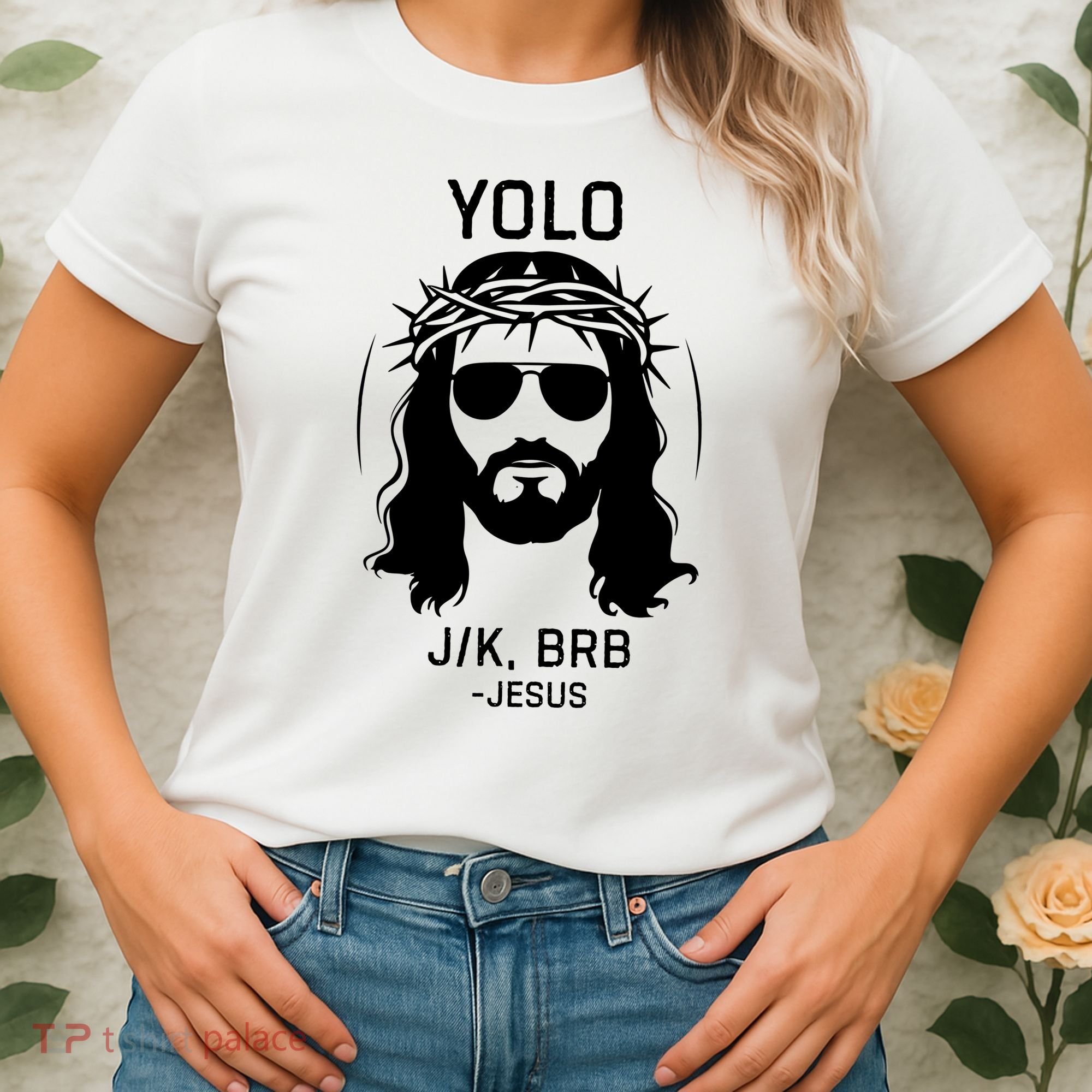 Funny Christian Easter Jesus Yolo Jk Brb Women's T-Shirt