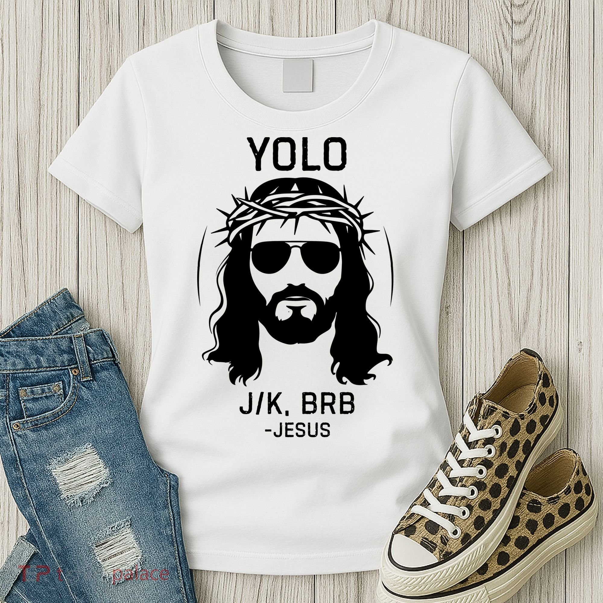 Funny Christian Easter Jesus Yolo Jk Brb Women's T-Shirt