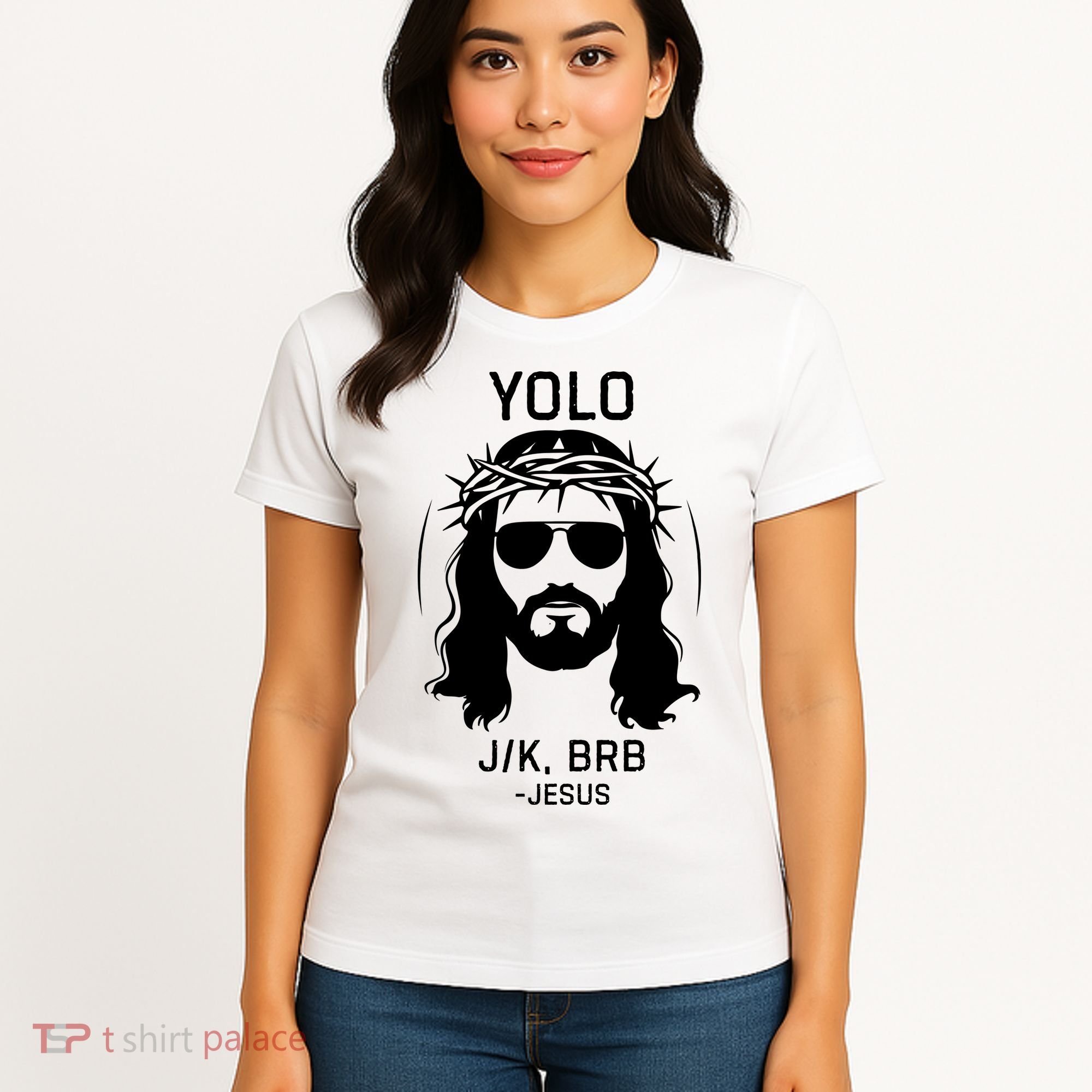 Funny Christian Easter Jesus Yolo Jk Brb Women's T-Shirt