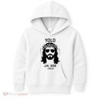 Funny Christian Easter Jesus Yolo Jk Brb Kids Hoodie thumb 0