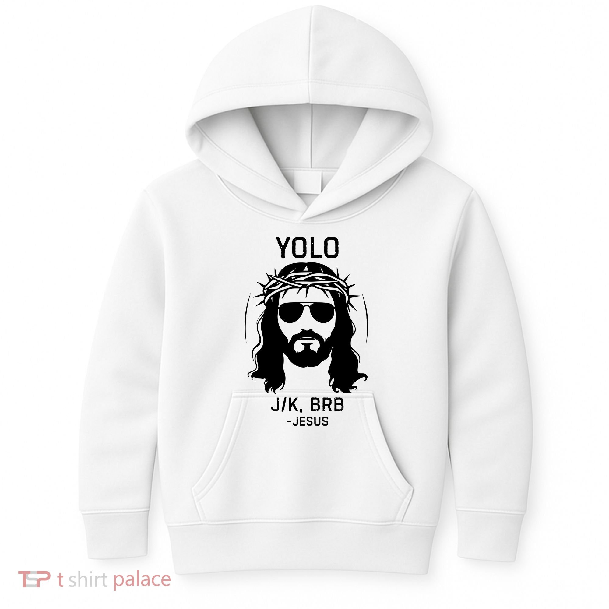 Funny Christian Easter Jesus Yolo Jk Brb Kids Hoodie