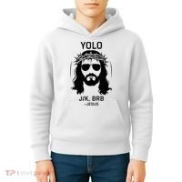 Funny Christian Easter Jesus Yolo Jk Brb Kids Hoodie thumb 4