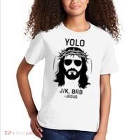 Funny Christian Easter Jesus Yolo Jk Brb Kids T-Shirt thumb 2
