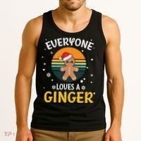 Funny Christmas Everyone Loves A Ginger Xmas Tank Top thumb 3